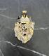 10k Gold. 925 Silver King Crown, Fierce Lion Head Pendant, Leo Zodiac Lion King