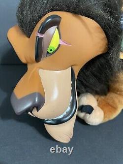 18 Disney Lion King Scar Vinyl Hard Face Plush By Applause From The 90's