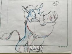 1990's Disney Lion King Timon & Pumbaa Original Production Drawing Pumbaa