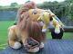 1993 Mattel Disney The Lion King Mufasa & Baby Cub Simba With Sound Soft Plush Toy