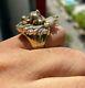 2 Ct Simulated Diamond Men's Lion King Crown Statement Ring Gifts 14k Gold Over