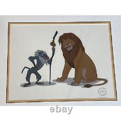 2 Lion King Disney Sericel Cel Authentic Framed Art Simba Nala Rafiki AS IS