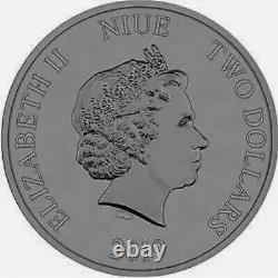 2019 Niue $2 Disney Lion King Sunset 1 Oz. 999 Silver & Ruthenium Coin