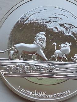 2021 Disney Lion King Hakuna Matata 1oz. 999 Silver Simba Timon Pumbaa 25k Mint