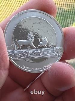 2021 Disney Lion King Hakuna Matata 1oz. 999 Silver Simba Timon Pumbaa 25k Mint