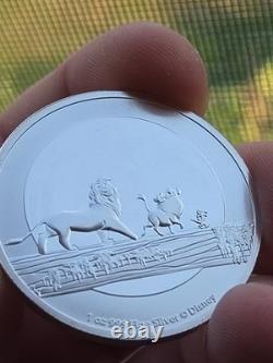 2021 Disney Lion King Hakuna Matata 1oz. 999 Silver Simba Timon Pumbaa 25k Mint