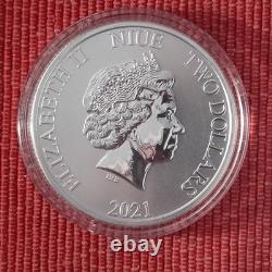 2021 Niue 2$ 1 Oz Encapsulated 999 Silver Coin Disney Lion King Hakuna Matata#92
