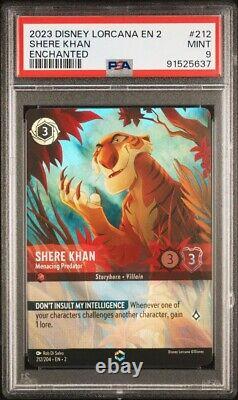 2023 Disney Lorcana EN 2 Shere Khan Enchanted Lion King #212 212/204 PSA 9 Mint