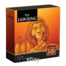 2024 Agoro Niue Disney The Lion King 30th Ann. Scar 1 oz Silver Proof Coin