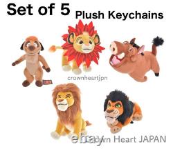 2024 LION KING 30th Disney Store JAPAN Plush Keychain Set of 5 Simba Scar Pumbaa