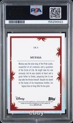 2024 Topps Chrome Disney Lion King 30th Anniversary #LK3 Mufasa O/Y /30 PSA 9