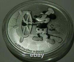4 Disney Silver Coins 4 OZ total Mickey, Steamboat Willie, Scrooge, Lion King