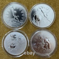 4x 1oz Silver Niue 999 Disney Lion King Scrooge Duc Pac-Man The Flash 2018-22