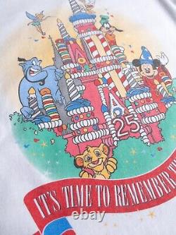 90s Disney Cake Castle 25th Anniversary Genie Lion King T-shirt White Large