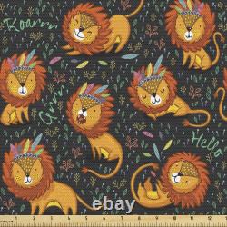 Ambesonne Cartoon Fabric by the Yard Decorative Upholstery Home Accents