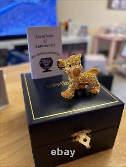Arribas Brothers Disney Lion King Simba Figurine Crystal Accents Gold Tone