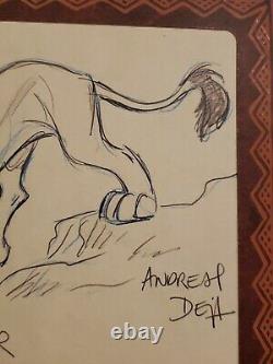 Artist Signed Andrea Deja Disney Scar Sketch Art Lion King