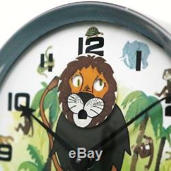 BAYARD LION KING Alarm CLOCK Disney Mantel Motion! RARE ANIMATED Vintage France