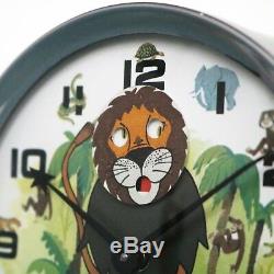 BAYARD LION KING Alarm CLOCK Disney Mantel Motion! RARE ANIMATED Vintage France