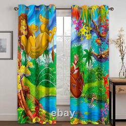 Bedroom Curtains Ring Top Eyelet Lion King Simba Blackout Door Decor UV Protect