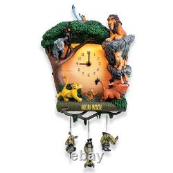 Bradford Disney Lion King Hakuna Matata with Music and Light Up Face Wall Clock