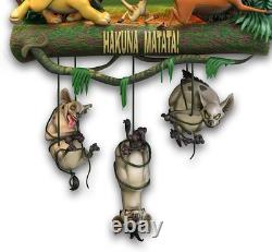 Bradford Disney Lion King Hakuna Matata with Music and Light Up Face Wall Clock