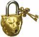 Brass Handicraft Antique Finished Lion King Functioning Door Padlock Lock