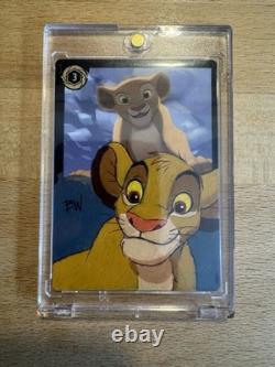 Brian Weisz Lorcana Hand Painted Signed Card Simba / Nala Lion King