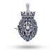 Calm Lion King Crown Animal Jungle Pendant Necklace 925 Silver Gift Men Leo