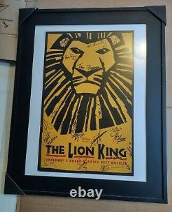Cast Signed THE LION KING Broadway Musical Original Tour Poster Disney (Framed)