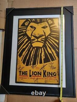 Cast Signed THE LION KING Broadway Musical Original Tour Poster Disney (Framed)