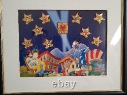 DISNEY 2000 studio stars of the millenium FRAMED PIN SET Mickey Ariel Lion King