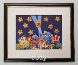 DISNEY 2000 studio stars of the millenium FRAMED PIN SET Mickey Ariel Lion King