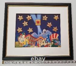 DISNEY 2000 studio stars of the millenium FRAMED PIN SET Mickey Ariel Lion King