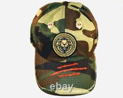 Damier Langevinè Trendy Distressed Camo Designer Baseball Cap Lion Hat