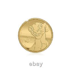 Disney 100th Anniversary D100 Lion King Simba 0.5g 0.9999 Gold Coin $10 2023
