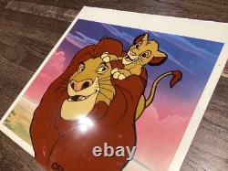 Disney 1995 THE LION KING Simba & Mufasa Animation Cel With Background Official