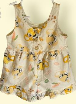 Disney Baby The Lion King Simba And Nala Sleeveless Jumper Baby Size 3-6 Months