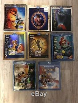 Disney Blu-ray DVD RARE Lenticular Covers 8 Movies Lion King, Sleeping Beauty
