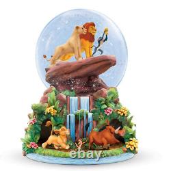 Disney Bradford Exchange Lion King Musical Glitter Globe Simba Nala Rafiki