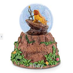 Disney Bradford Exchange Lion King Musical Glitter Globe Simba Nala Rafiki