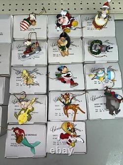 Disney Christmas Magic Grolier Lot of 30 Ornaments with Boxes Collectibles