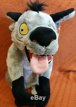 Disney Ed the Hyena soft plush Soft Toy Lion King Rare Stamped tongue 14 Tag