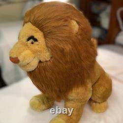 Disney Jumbo Rare Lion King Mufasa/Simba Plush Disney Store Life Size Poseable