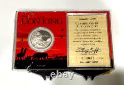 Disney LION KING 1994 MOVIE RELEASE. 999 SILVER COIN Collection MUFASA RARE