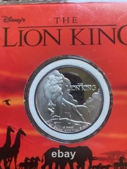 Disney LION KING 1994 MOVIE RELEASE. 999 SILVER COIN Collection MUFASA RARE