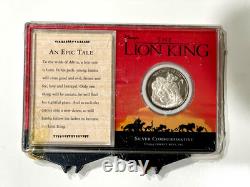 Disney LION KING 1994 MOVIE RELEASE. 999 SILVER COIN Collection MUFASA RARE