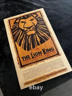 Disney LION KING 1997 ORIGINAL BROADWAY CAST Poster Window Card VTG