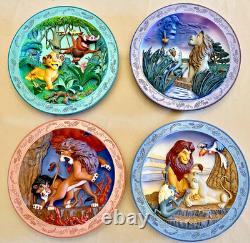 Disney Lion King Collector's 3D Plates (set Of 4) Of 7500 with COAs & Stands MIB
