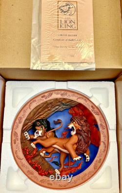 Disney Lion King Collector's 3D Plates (set Of 4) Of 7500 with COAs & Stands MIB
